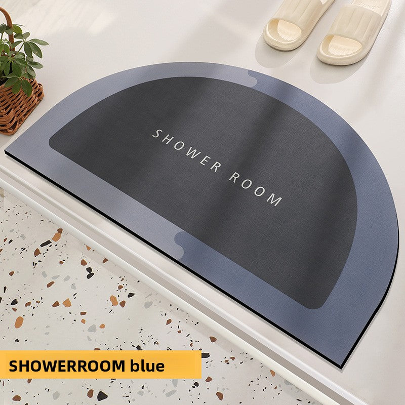 Semi-Circular Diatomite Absorbent Bathroom Floor Mat
