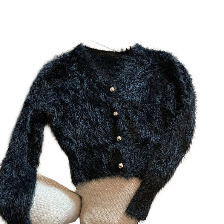 Knitted cardigan sweater coat