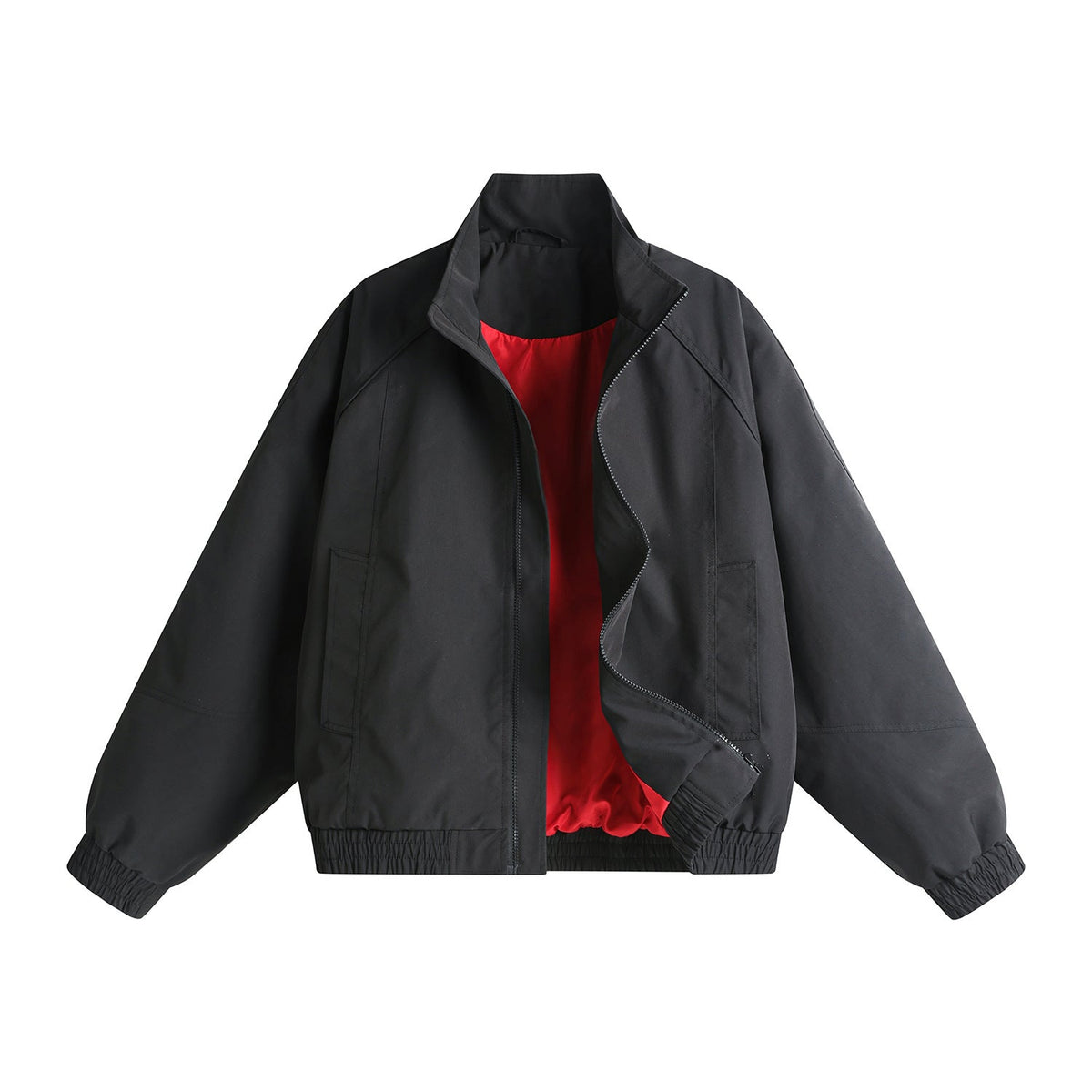 Modern Stand-Collar Zip-Up Jacket in Versatile Lightweight Fabric
