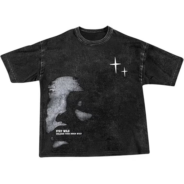 Graphic Print Cotton T-Shirt - 100% Cotton, Cartoon Anime Design