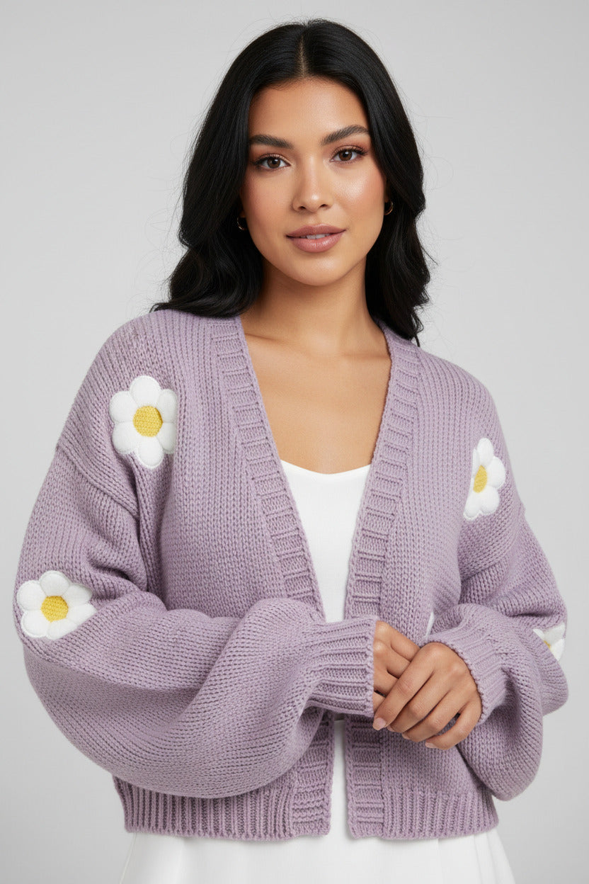 Petal Veil Knit Cardigan