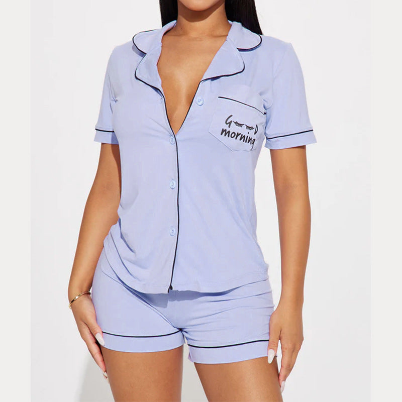 Women's Casual Short-Sleeve Pajama Set