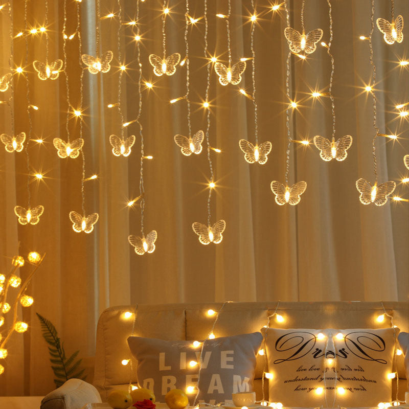 LED Snowflake Butterfly Curtain Decorative Lights