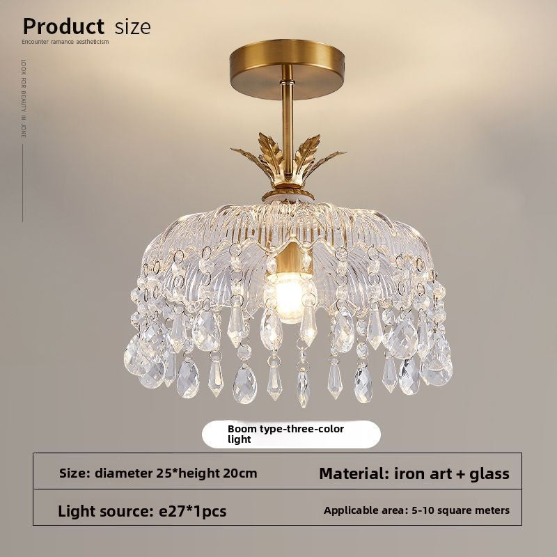French Retro Crystal LED Chandelier Light