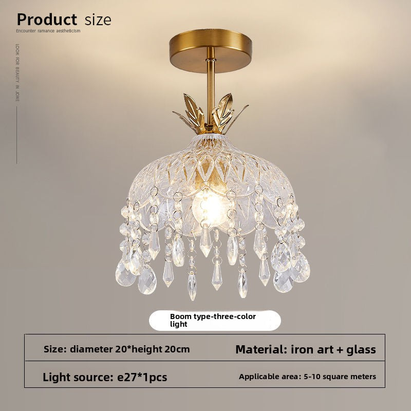 French Retro Crystal LED Chandelier Light
