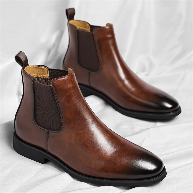 Mens Classic Chelsea Boots Winter Leather Ankle Boots