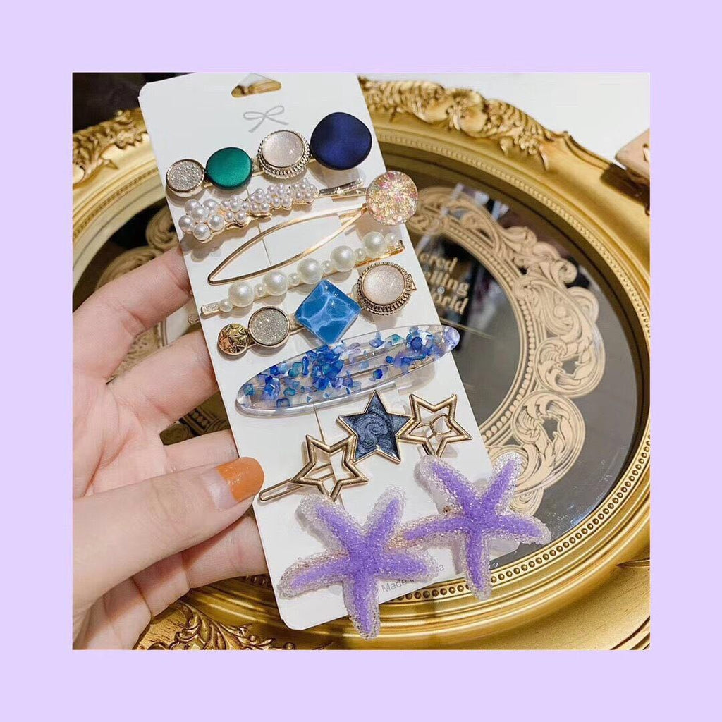 Starfish eight-piece hairpin